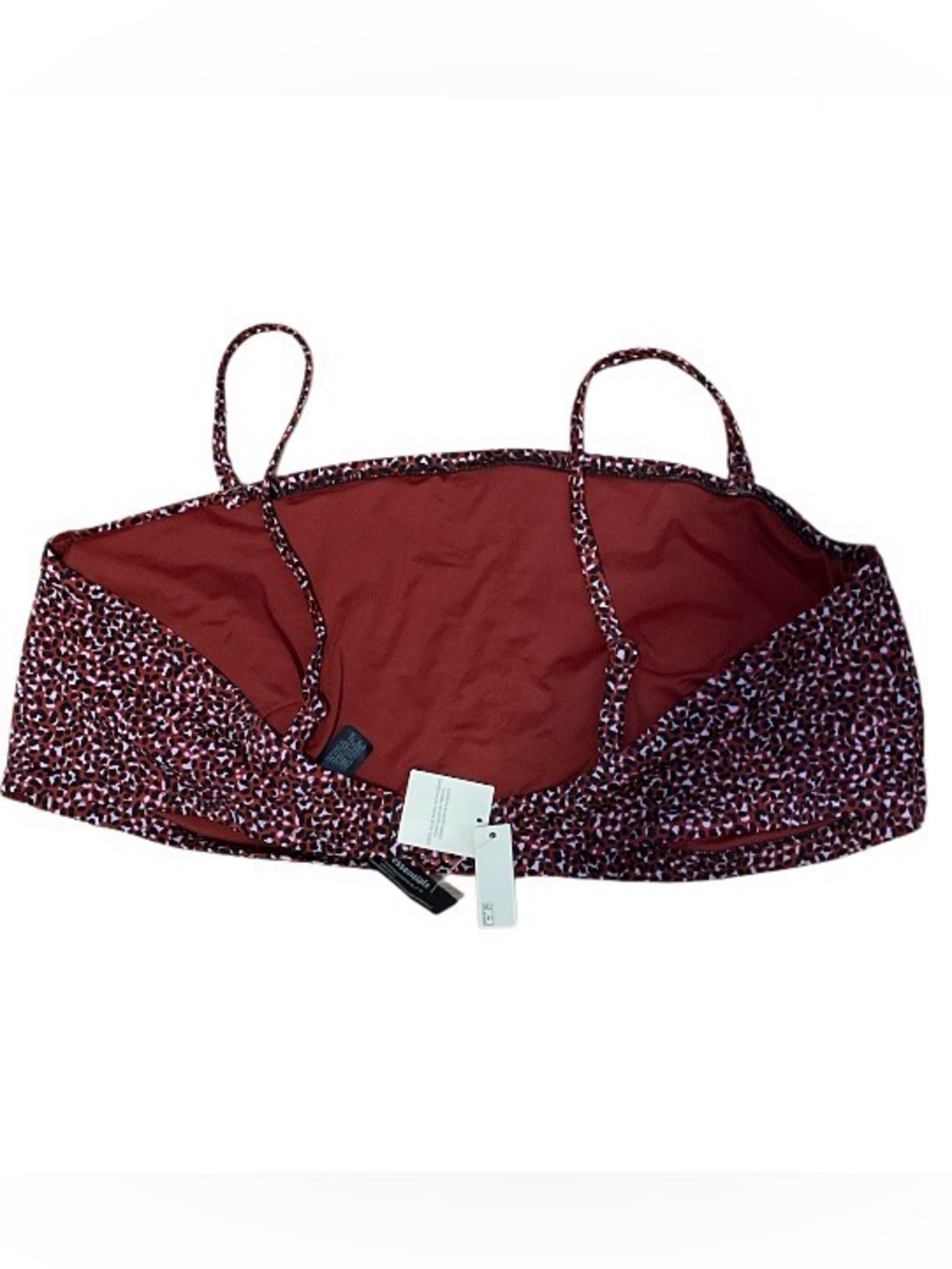#T102 Amazon Essentials Bralette 5X NWT Burgundy Print Design - Picture 2 of 2